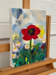 'Red Glory' - Red Poppy & Wild Daisies Flowers, Oil on Canvas, 2002