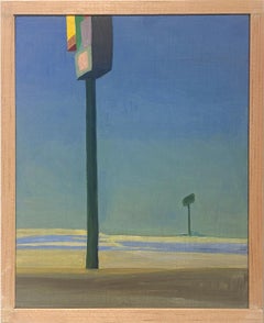 Highway Signage (Oil Painting of Signs in the Distance)