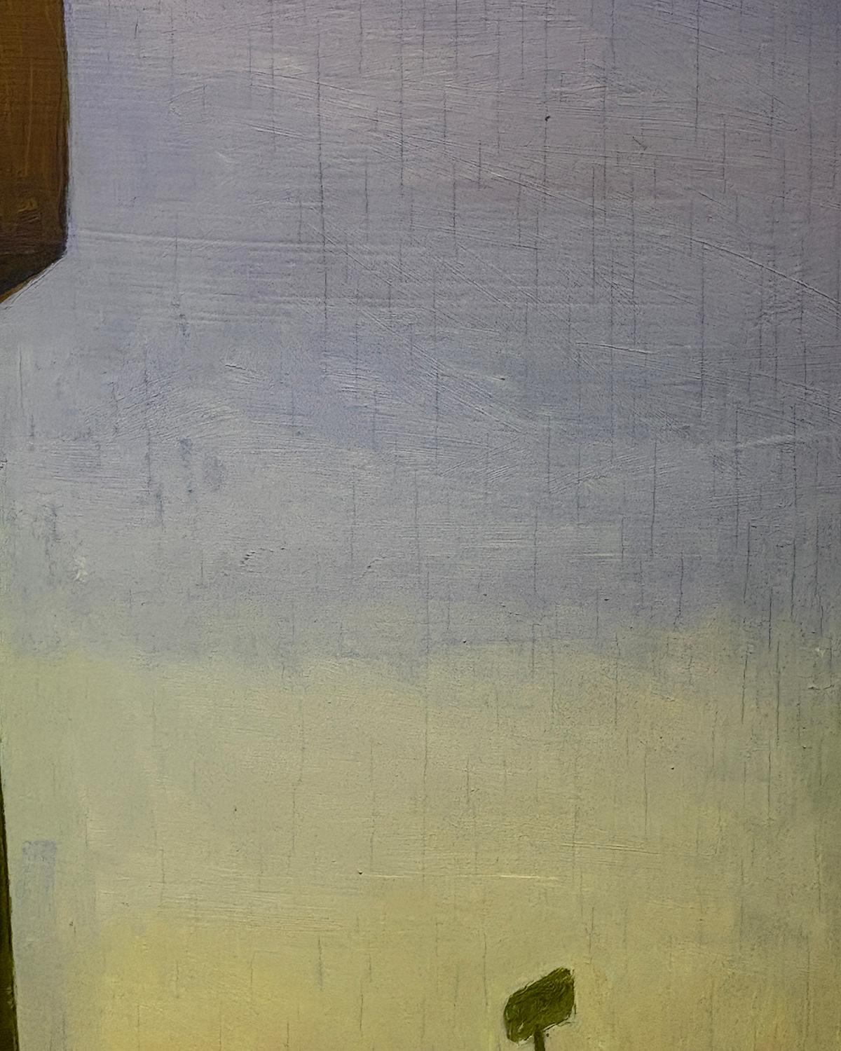 Highway Signage (Oil Painting of Signs in the Distance)
Made in 2023 by Berkshire based artist Margaret G. Still
Oil on Canvas, 10 x 8 inches

The placement of the large sign in the foreground makes the other look much further away, the sign in the