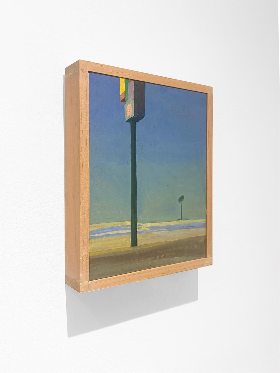 Highway Signage (Oil Painting of Signs in the Distance) For Sale 6