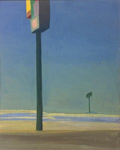 Highway Signage (Oil Painting of Signs in the Distance)