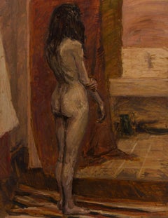 Margaret Gere NEAC (1878-1965) - Mid 20th Century Oil, Standing Female Nude