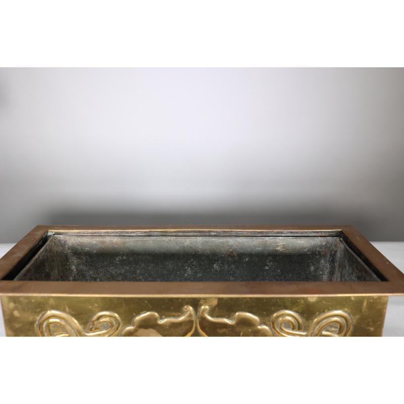Margaret Gilmour School. A Glasgow School brass planter with floral decoration. For Sale 6