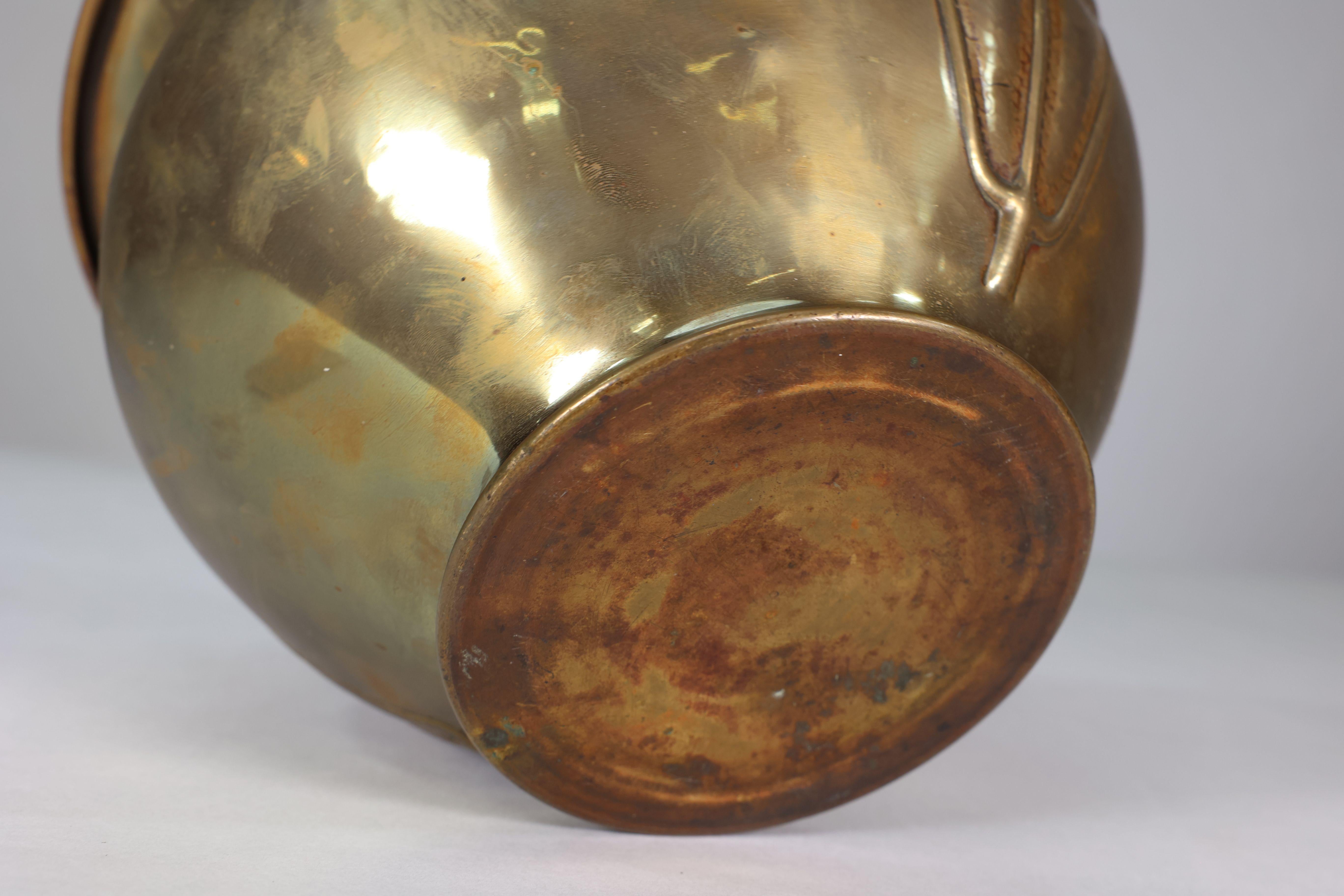 Margaret Gilmour school. A Glasgow style brass planter w. stylised floral detail 2