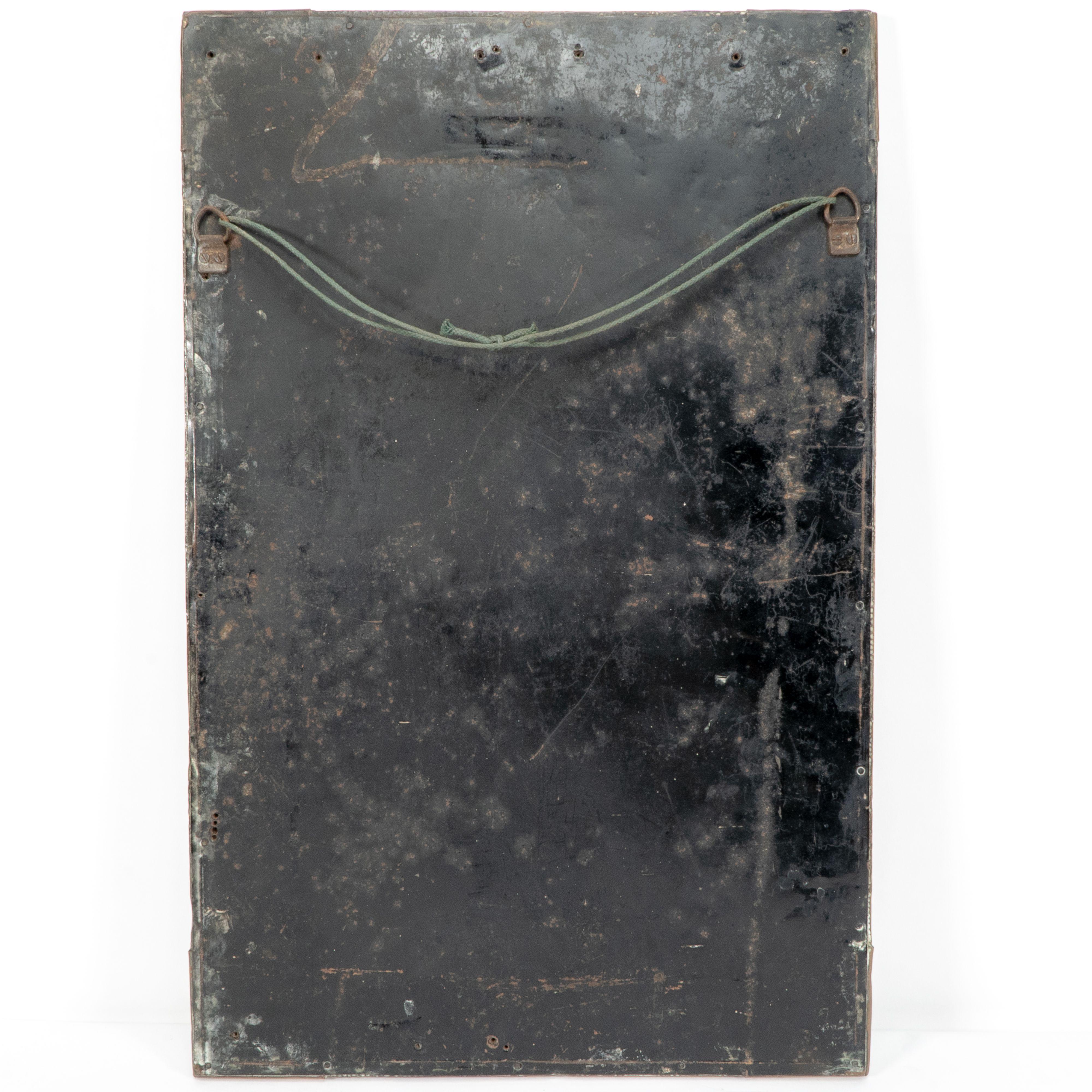 Margaret Gilmour School. An Arts and Crafts oblong brass mirror 12