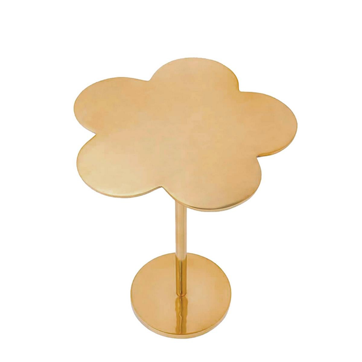 Side Table Margaret Gilt with structure in
steel in gold finish and with polished top.