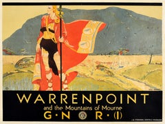 Original Vintage Poster Warrenpoint And The Mountains Of Mourne Ireland Railway