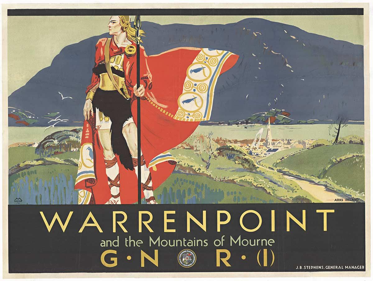 WARRENPOINT AND THE MOUNTAINS (Ireland) original travel poster
