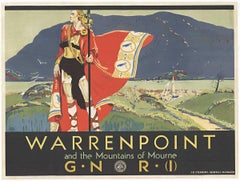 WARRENPOINT AND THE MOUNTAINS (Ireland) original travel poster