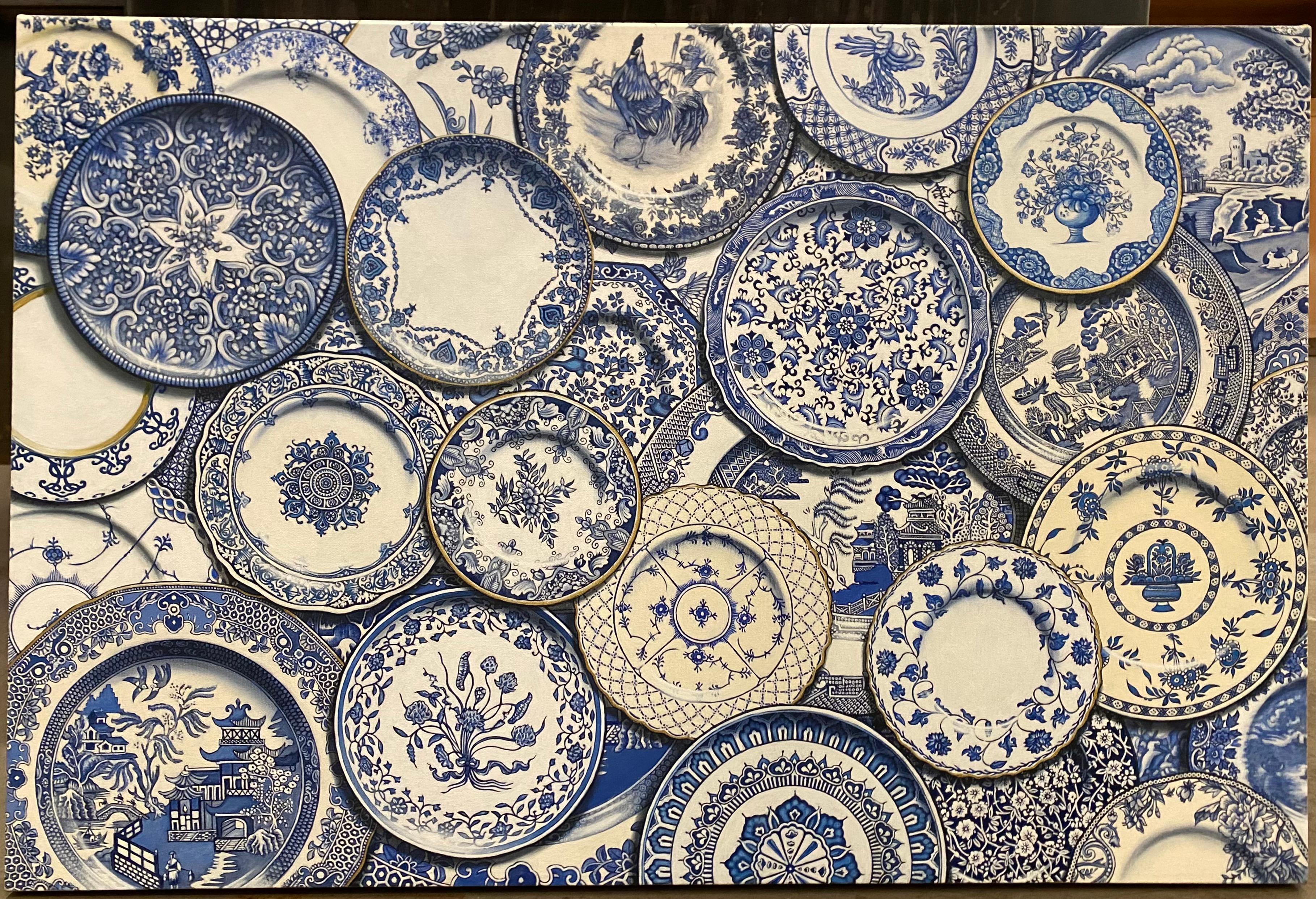 OBSESIÓN POR EL PLATO AZUL - Painting de Margaret Horvat