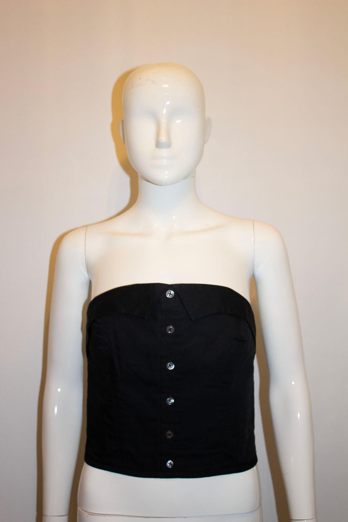 Women's Margaret Howell Black Cotton Bustier For Sale