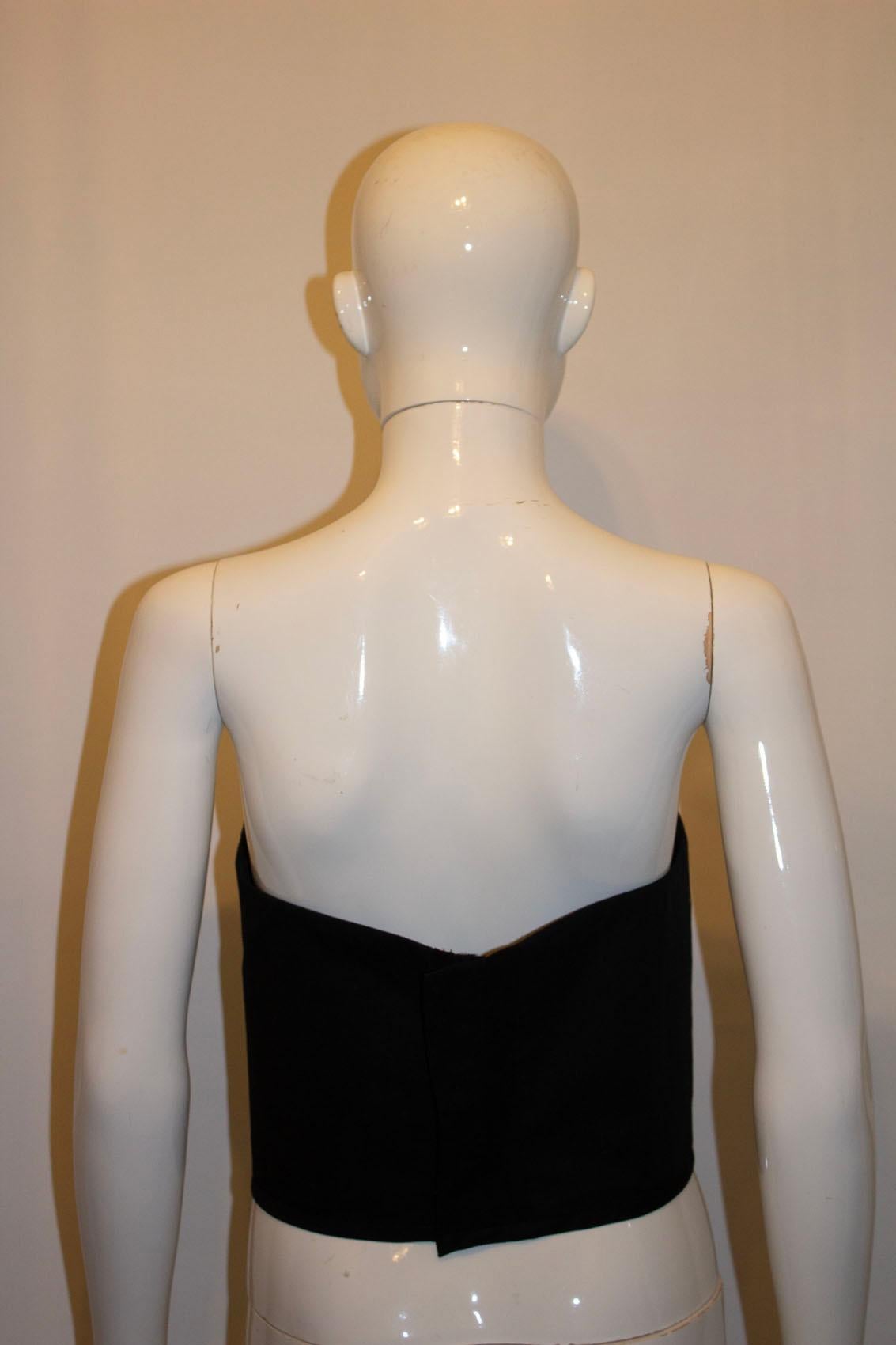Margaret Howell Black Cotton Bustier For Sale 1