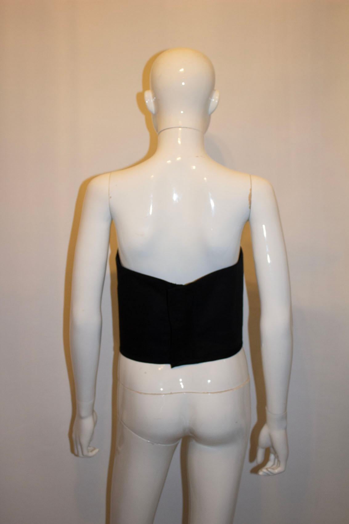 Margaret Howell Black Cotton Bustier For Sale 2