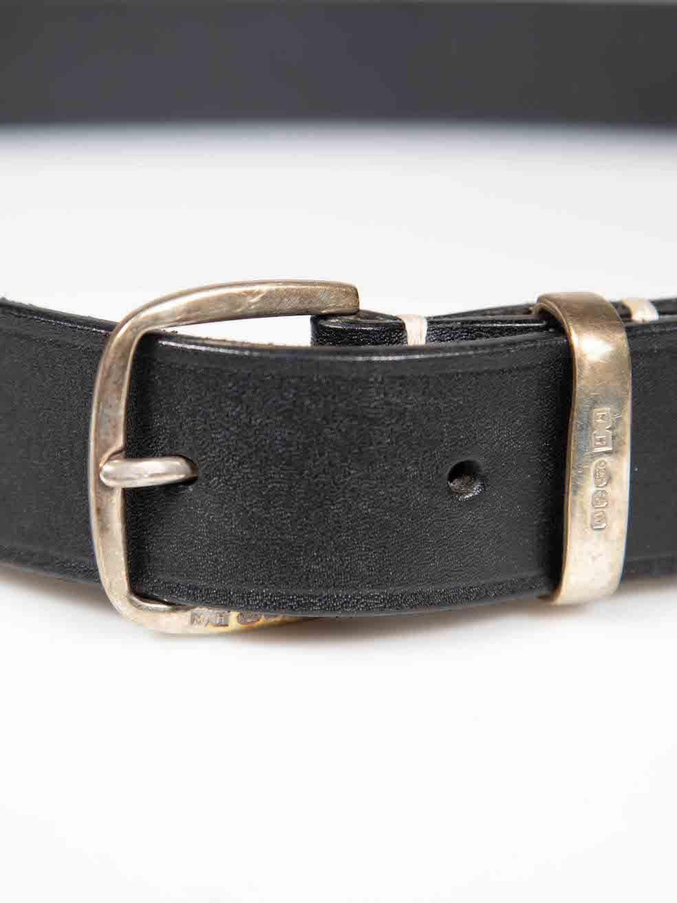 Margaret Howell Black Leather Waist Belt In Good Condition For Sale In London, GB