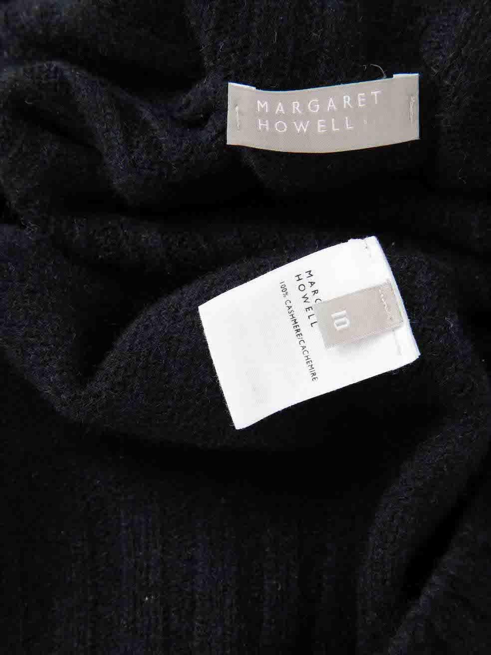 Margaret Howell Navy Cashmere High Neck Knit Jumper Size M For Sale 1