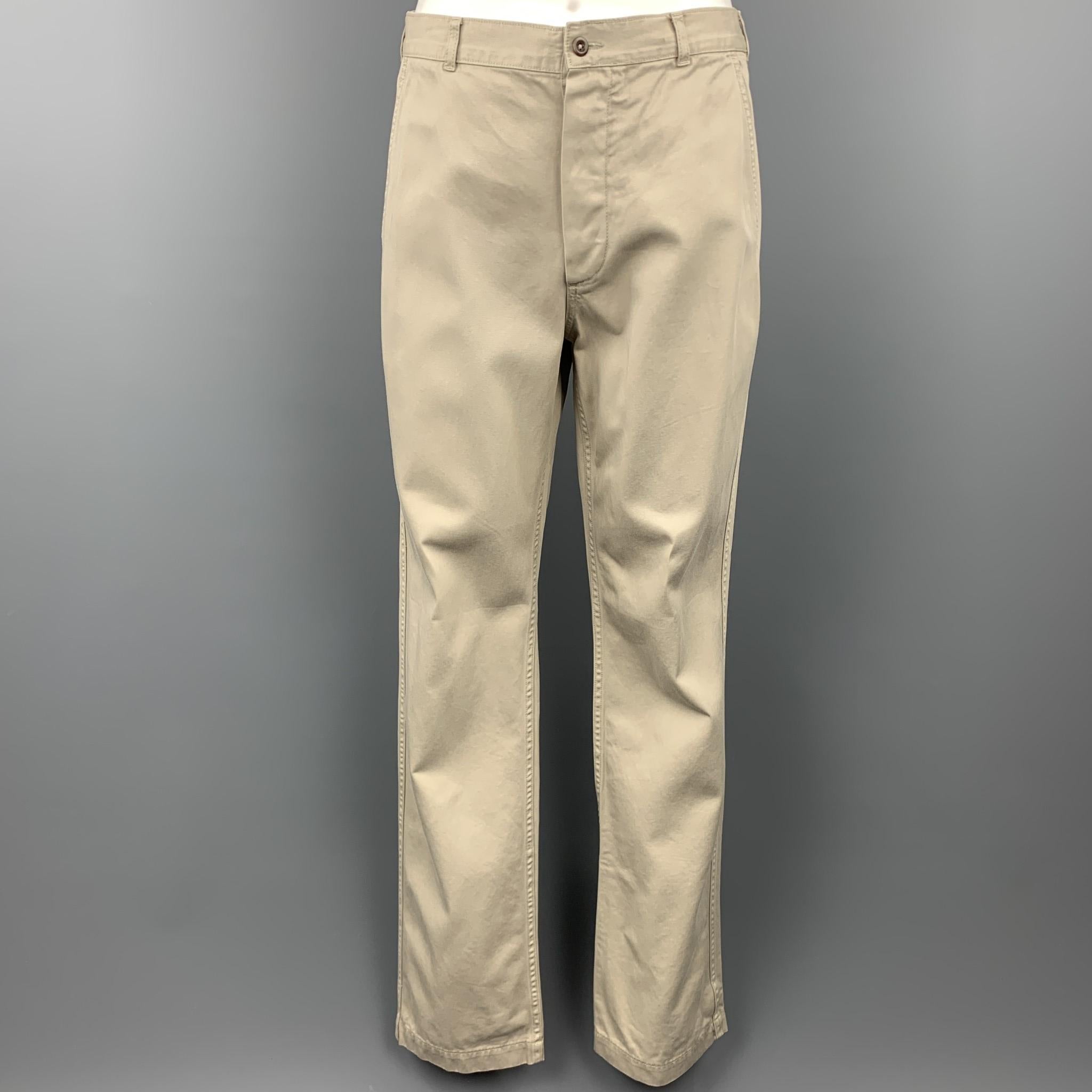 Men's MARGARET HOWELL Size 40 Short Khaki Cotton Notch Lapel Suit