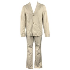 MARGARET HOWELL Size 40 Short Khaki Cotton Notch Lapel Suit