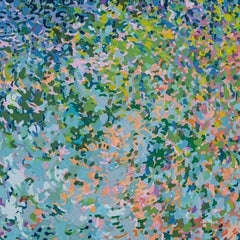 Wisteria Gardens, Original Contemporary Colorful Abstract Organic Shape Painting