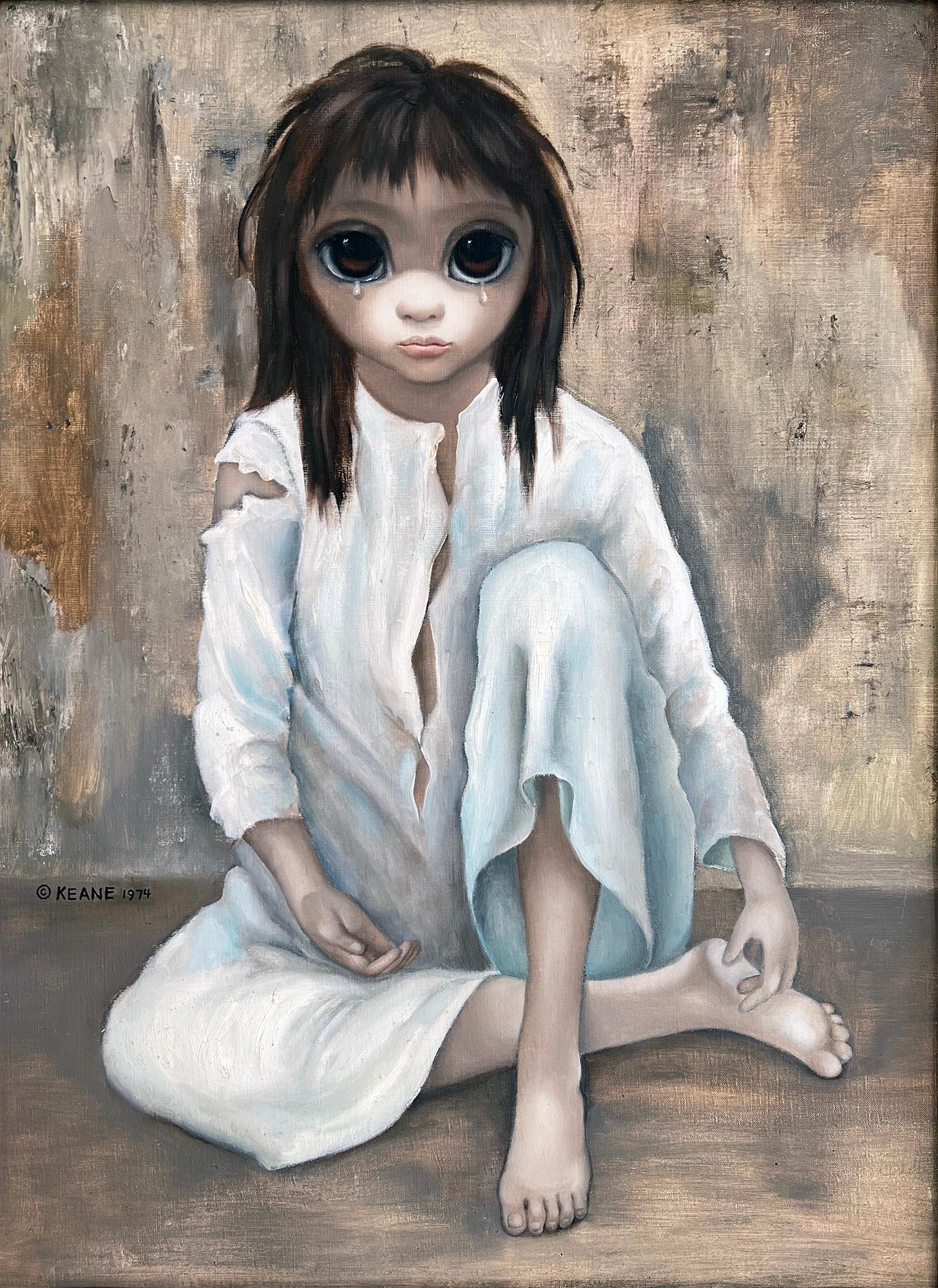 Margaret Keane Figurative Painting - Wide Eyes - The Lost One