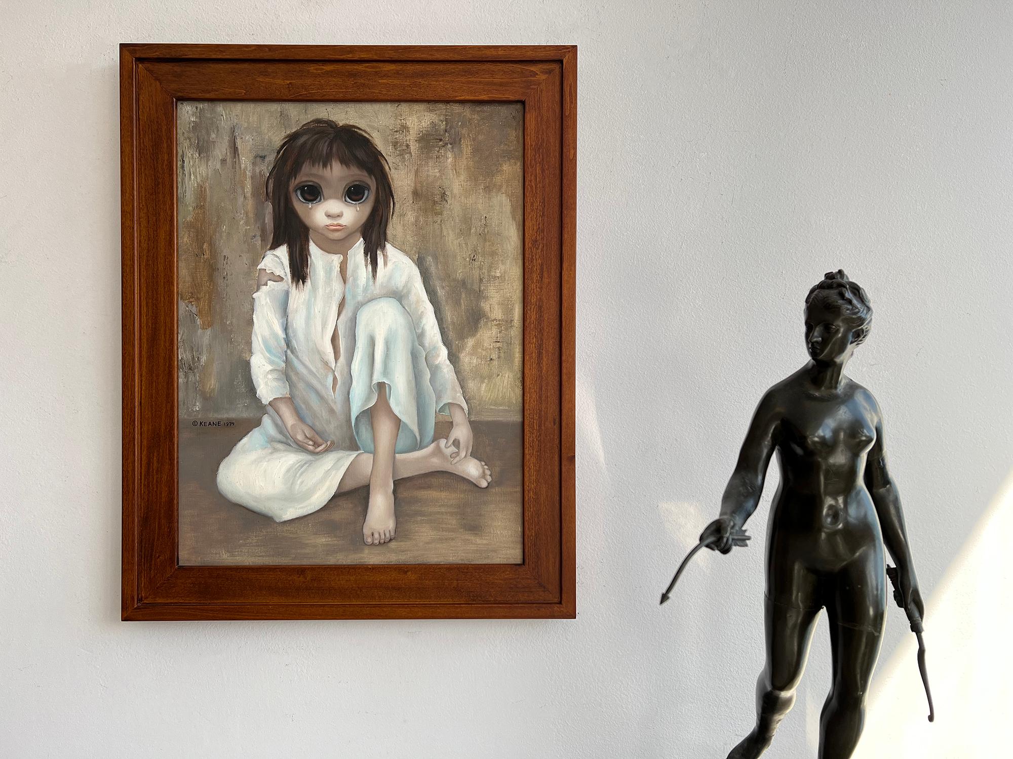 Wide Eyes Waif -  like the Movie Poster from Tim Burton - American Realist Painting by Margaret Keane