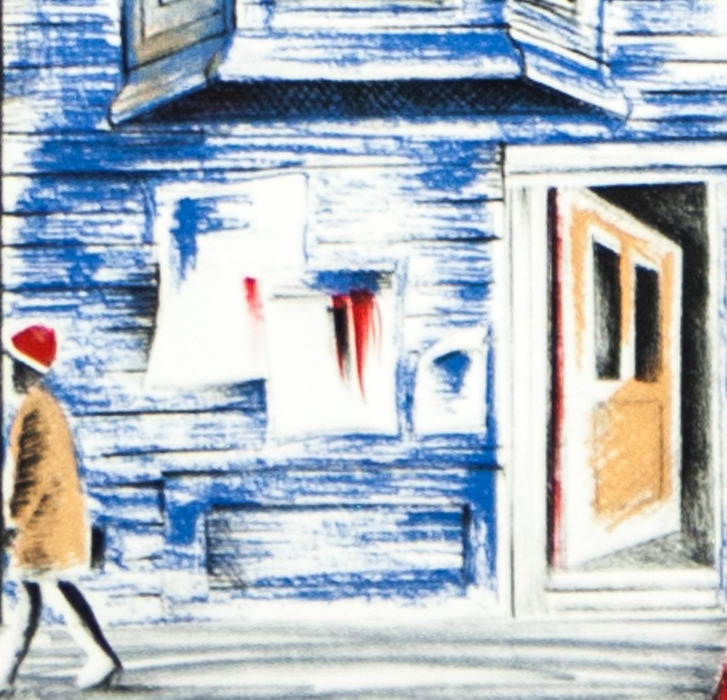 Ragazzo in camicia rossa, litografia originale di Margaret Keane, 1980 ca. in vendita 2