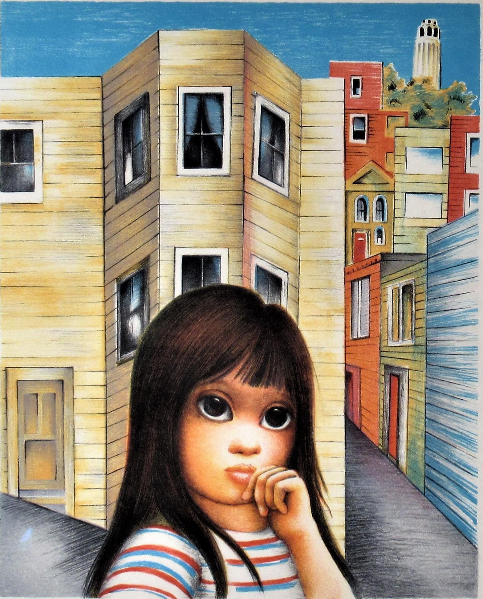 San Francisco Girl with Coit Tower - Print by Margaret Keane