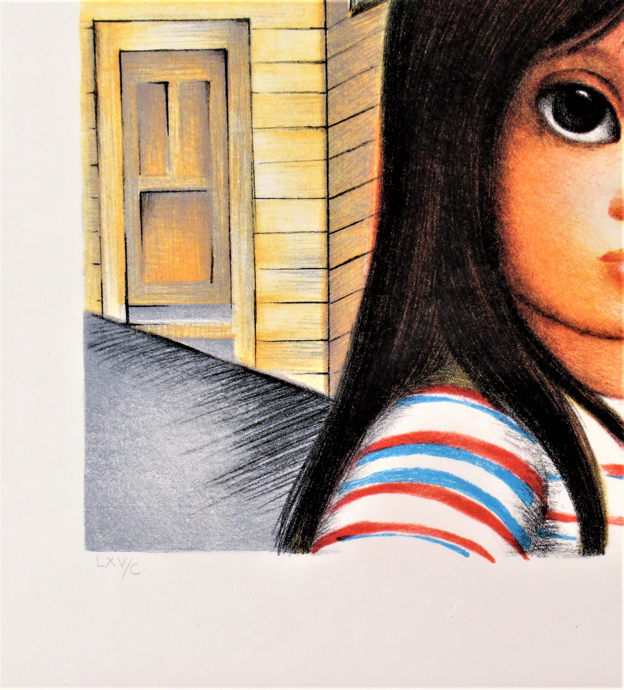 San Francisco Girl with Coit Tower - American Realist Print by Margaret Keane