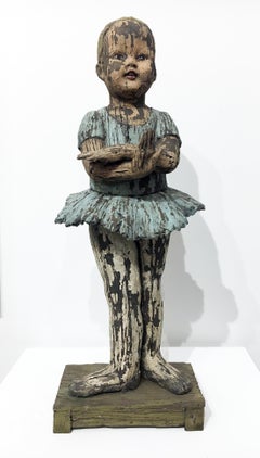 "Hand Dance", Contemporary, Figurative, Ceramic, Sculpture, Wood Appearance  