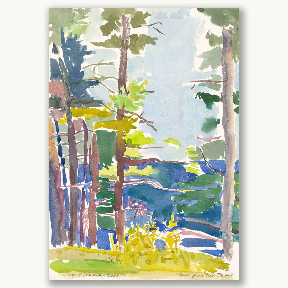 Margaret Kennedy Landscape Painting - Great Spruce Head Island Trees