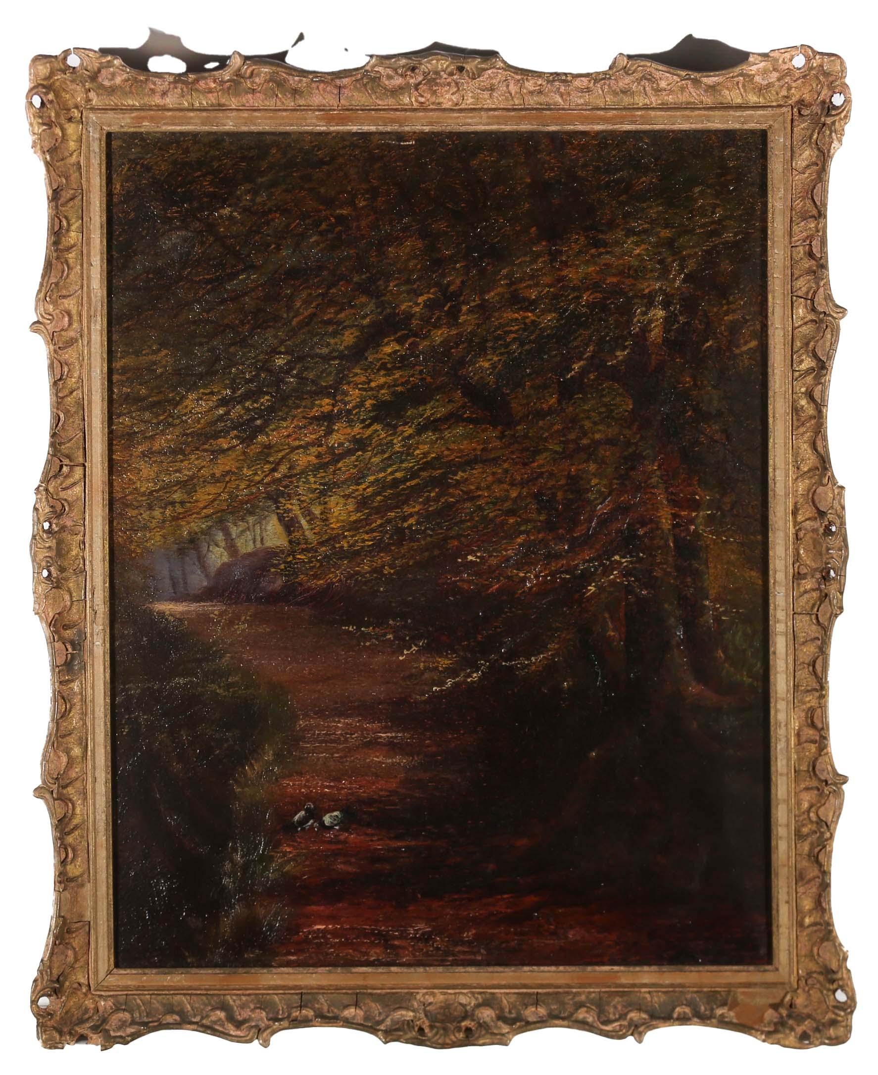 Margaret L. Fisher - Framed 1998 Oil, Woodland Path For Sale 2