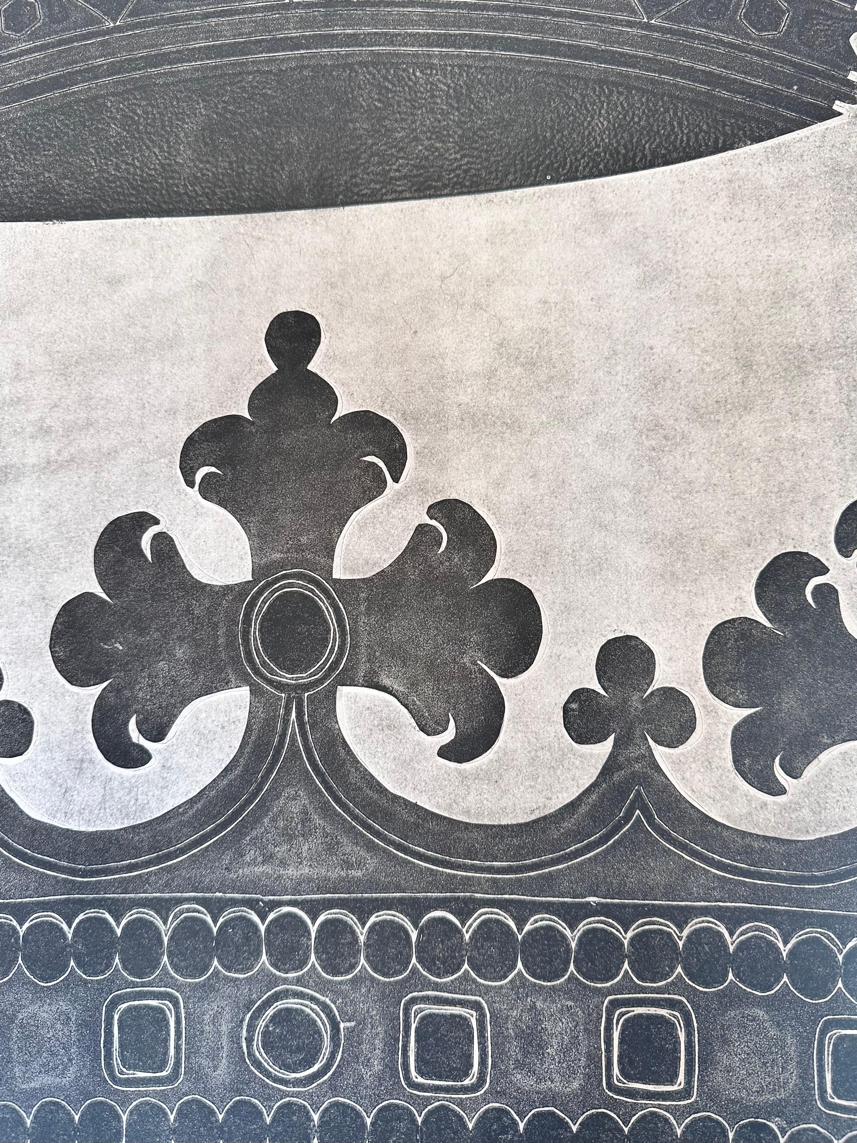 Duke Duchess I, Krone Monotypie Schwarz Grau Royalty Tiara, 2021 im Angebot 1