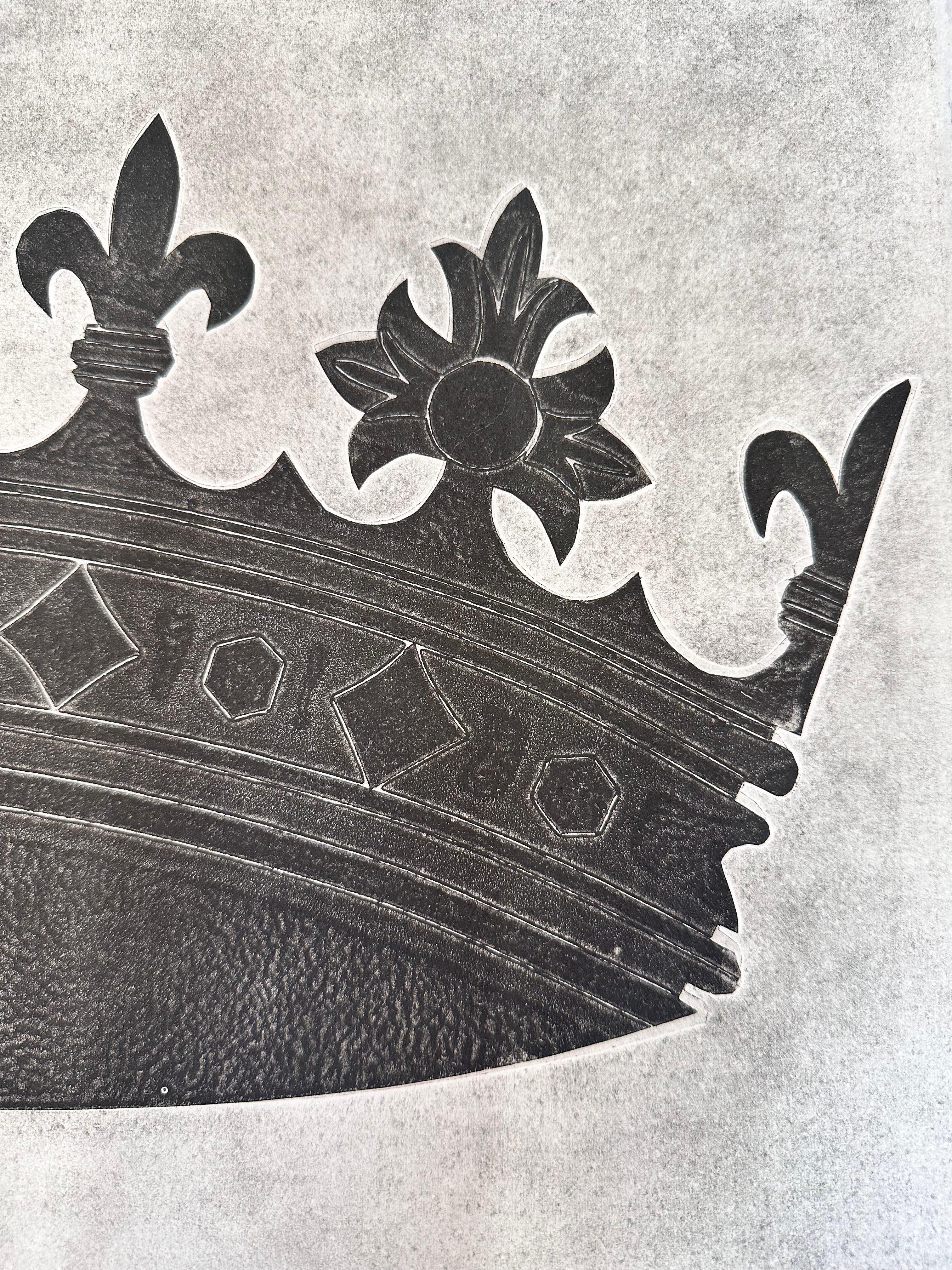 Duke Duchess I, Krone Monotypie Schwarz Grau Royalty Tiara, 2021 im Angebot 3