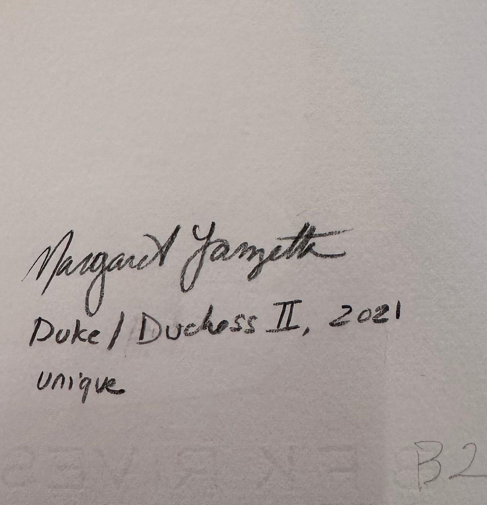 Duke Duchess Two - Black White Gray Royal Crown Monoprint, 2021 For Sale 5