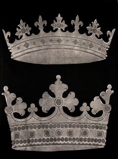 Duke Duchess Two - Black White Gray Royal Crown Monoprint, 2021