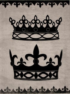 Marquess Marchioness One - Black Gray Crowns Tiara Monoprint, 2021