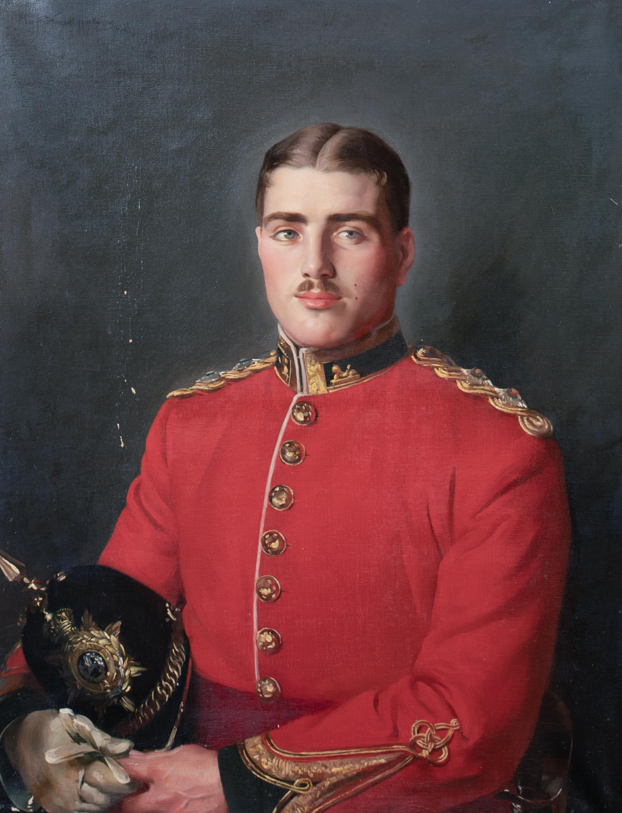 Ritratto del Capitano Cecil Avery Baker MC - Reggimento South Wales Borderers, - Portrait Painting Marrone di Margaret Lindsay WIlliams