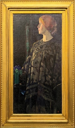 "Woman with Violets" Margaret Longstreith Baugh, Early Female American Artist