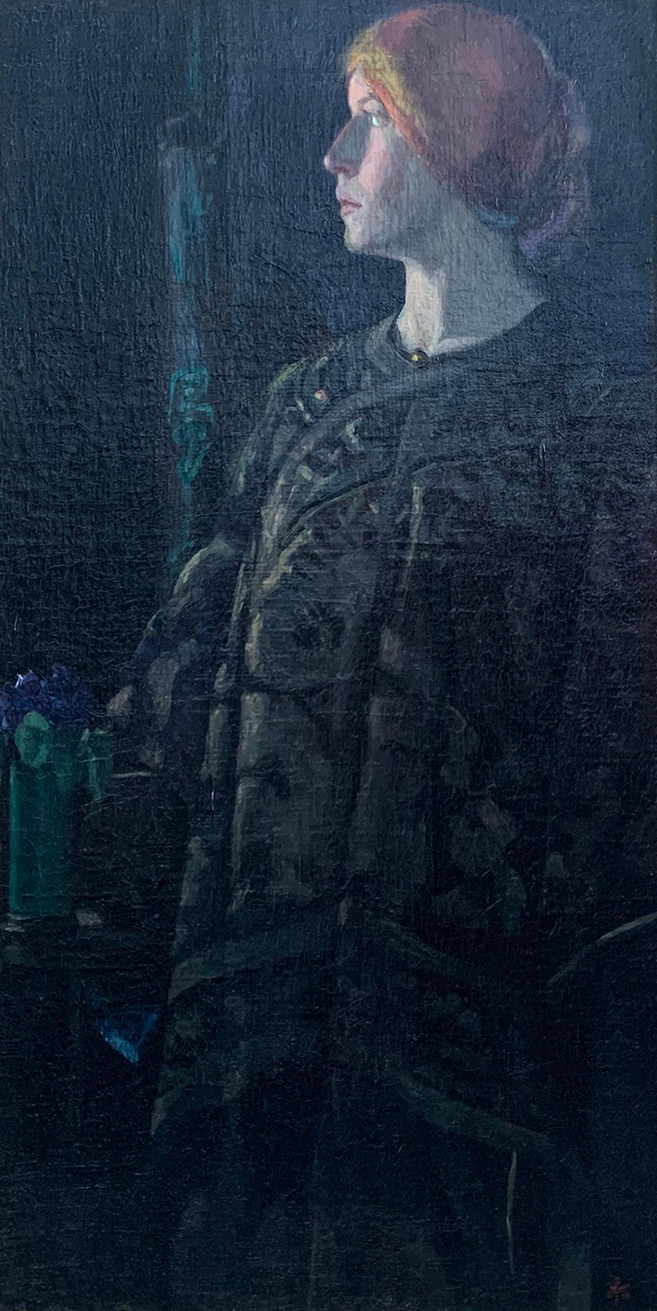 Frau mit Violetten, um 1901, von Margaret Longstreth Baugh (Amerikanisch: 1864-1918) 2