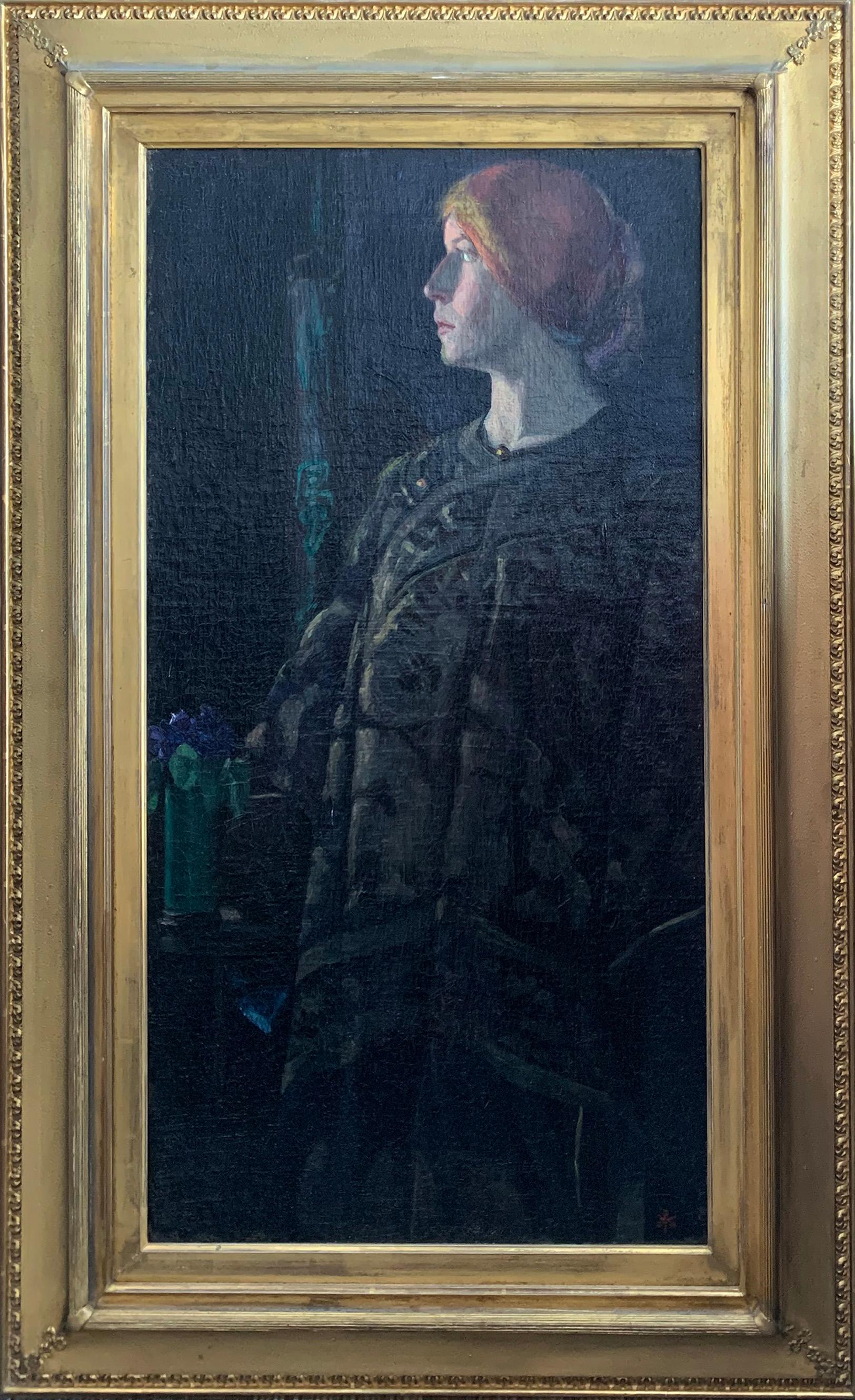 Margaret Longstreth Baughs "Frau mit Veilchen" um 1901 ist Öl auf Leinwand, misst 26,75 x 13,75 Zoll und ist rechts unten signiert. Das Werk ist gerahmt und kann aufgehängt werden.

Margaret Longstreth Baugh wurde 1864 in Pennsylvania als Tochter
