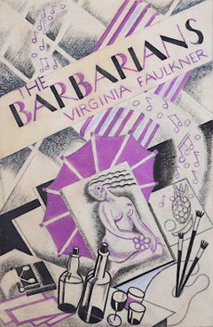 Vintage Margaret Macadam: art deco book dust cover design - Barbarians Virginia Faulkner