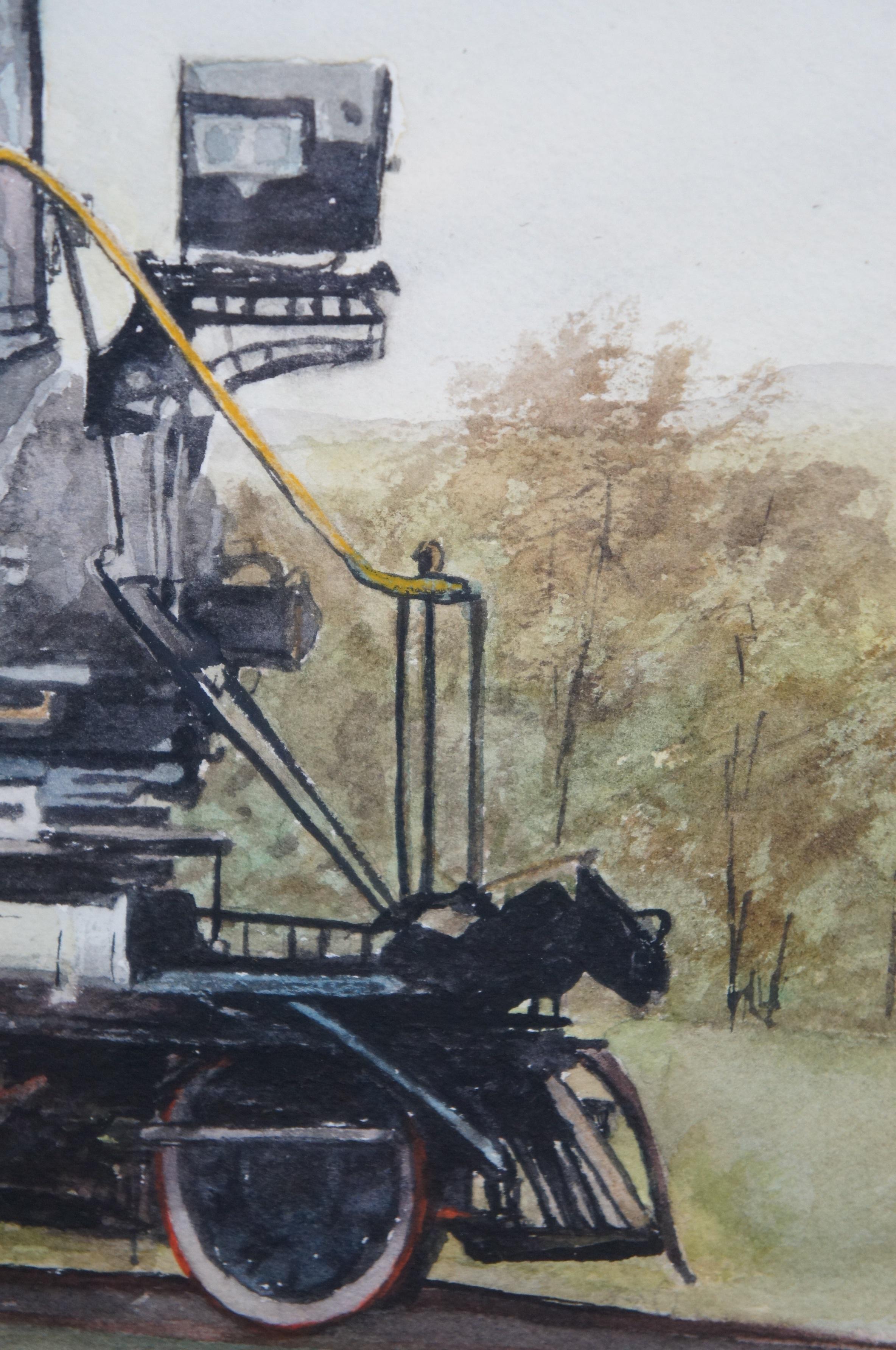 Margaret Mailly Lehigh Valley Railroad Dorothy Train Inspection Watercolor 24