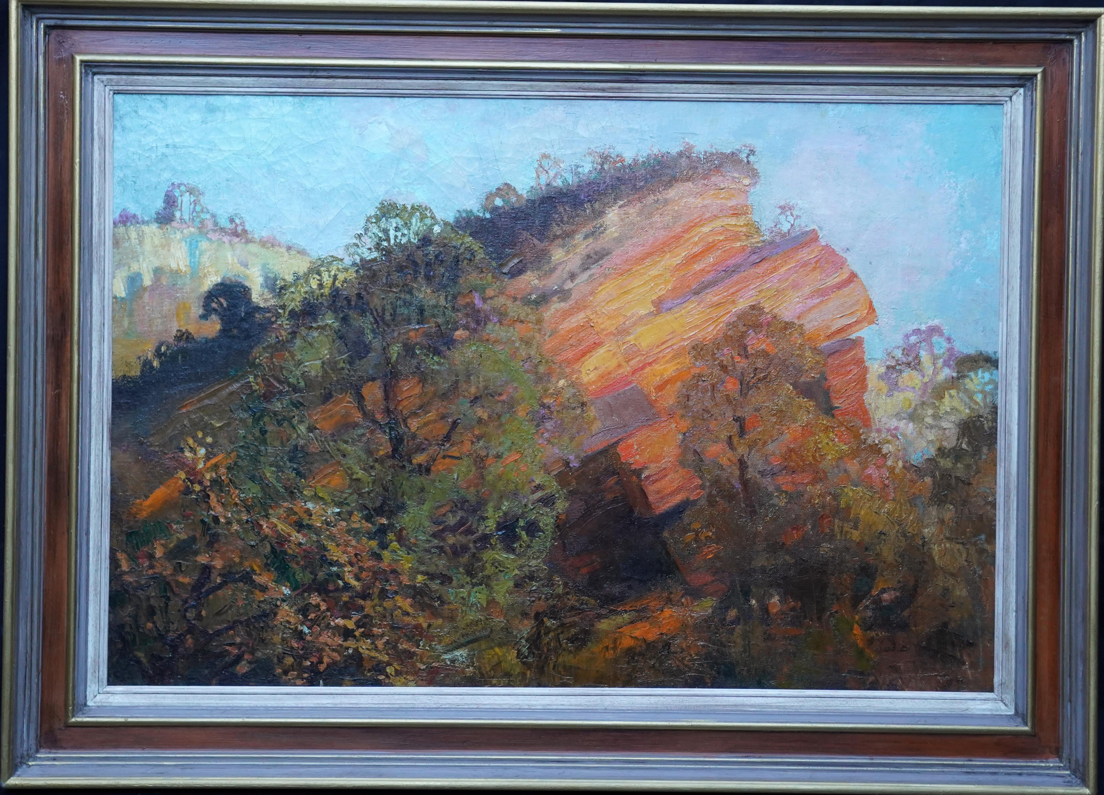 A Geological Landscape - British art 1920's landscape oil painting female artist For Sale 2