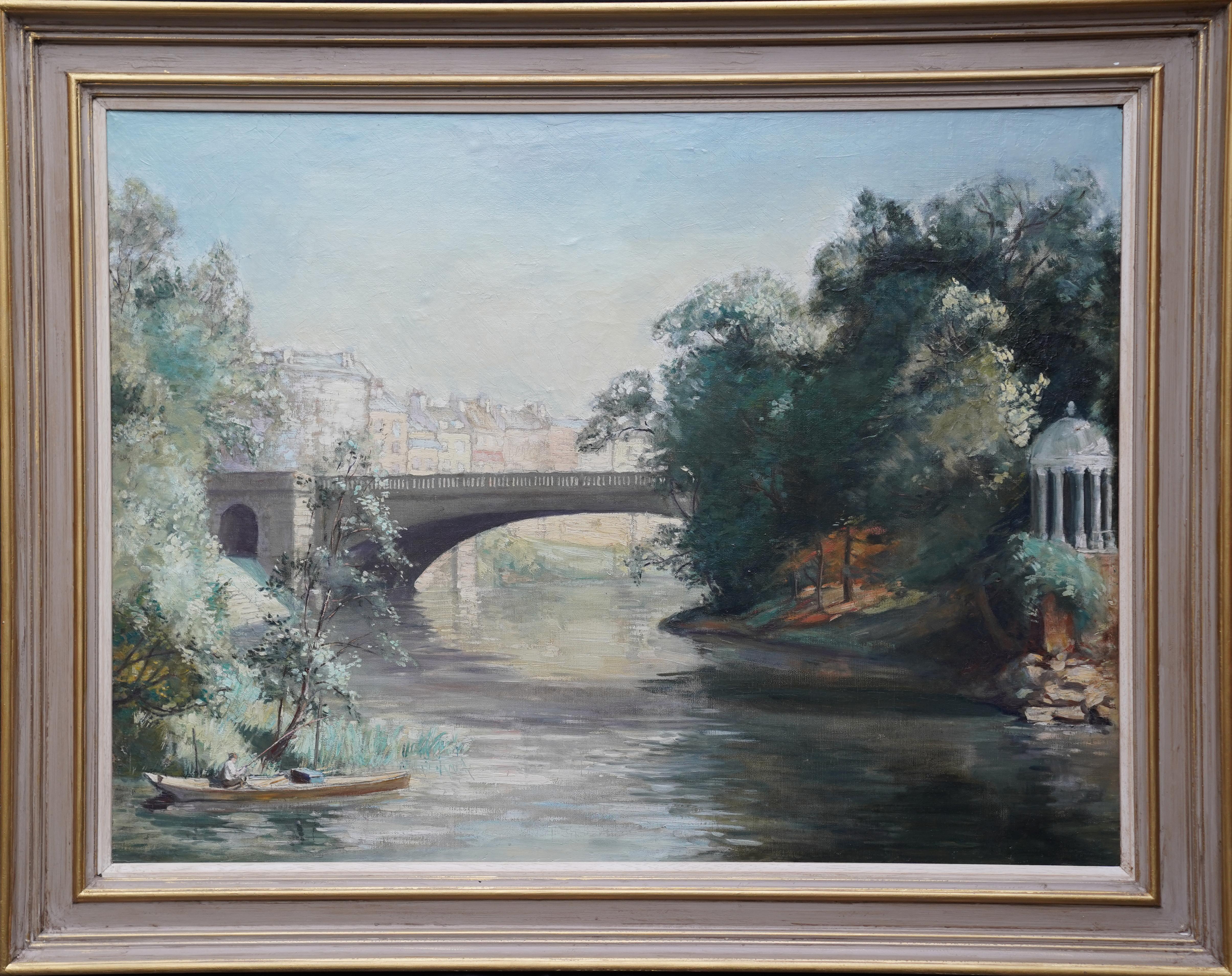 River Landscape - British 1920's art Bath landscape oil painting female artist For Sale 7
