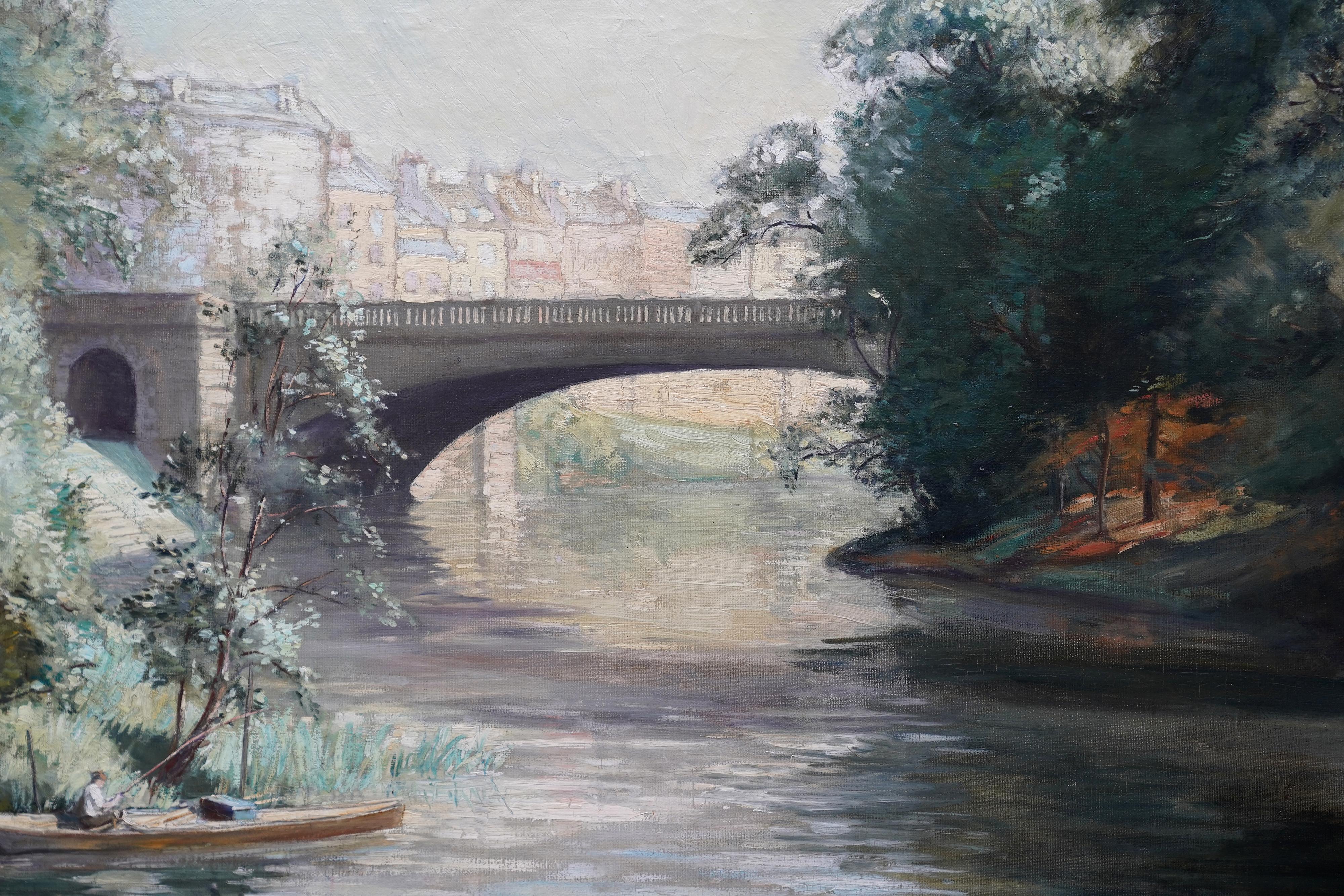 River Landscape - British 1920's art Bath landscape oil painting female artist - Realist Painting by Margaret Maitland Howard
