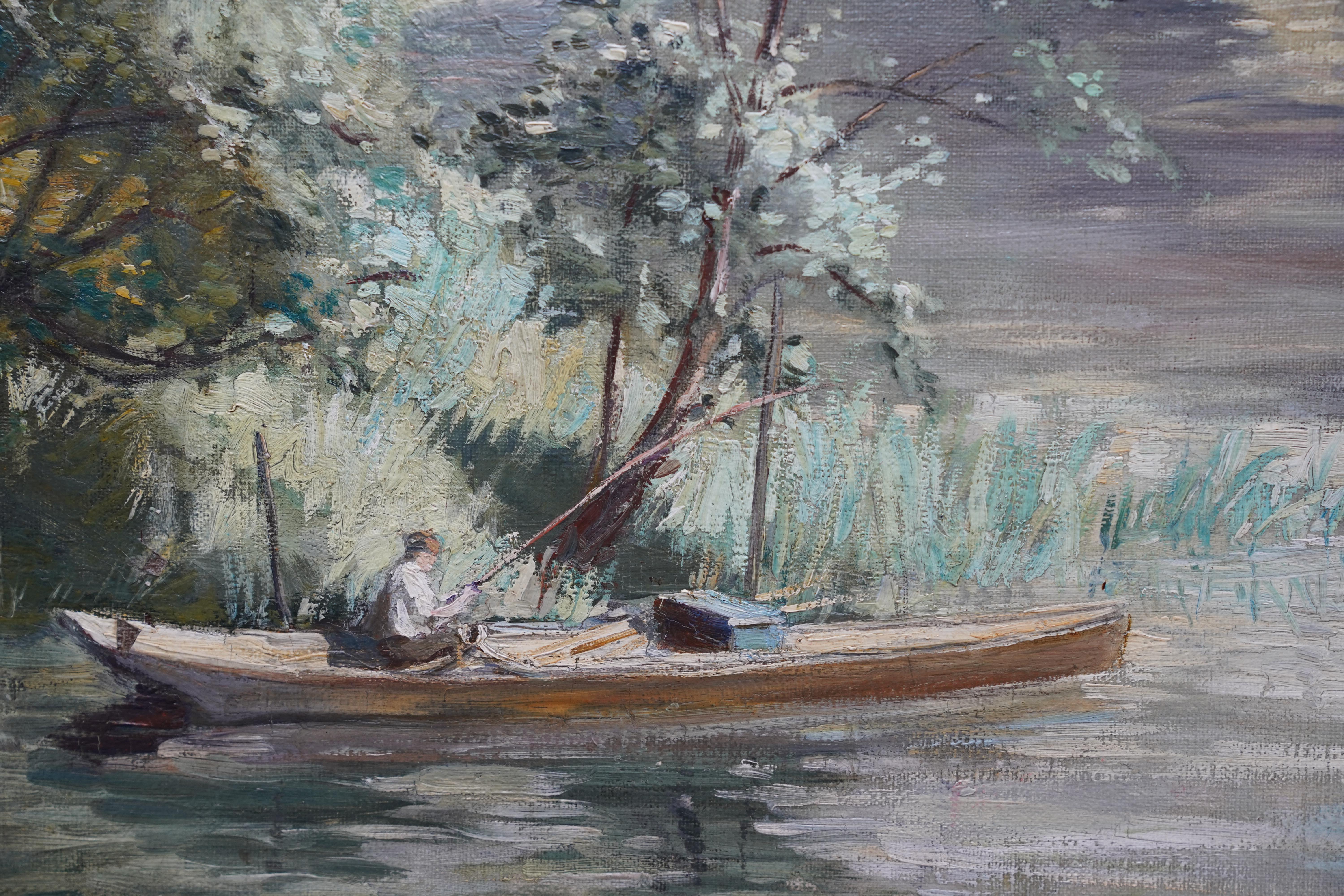 River Landscape - British 1920's art Bath landscape oil painting female artist For Sale 1