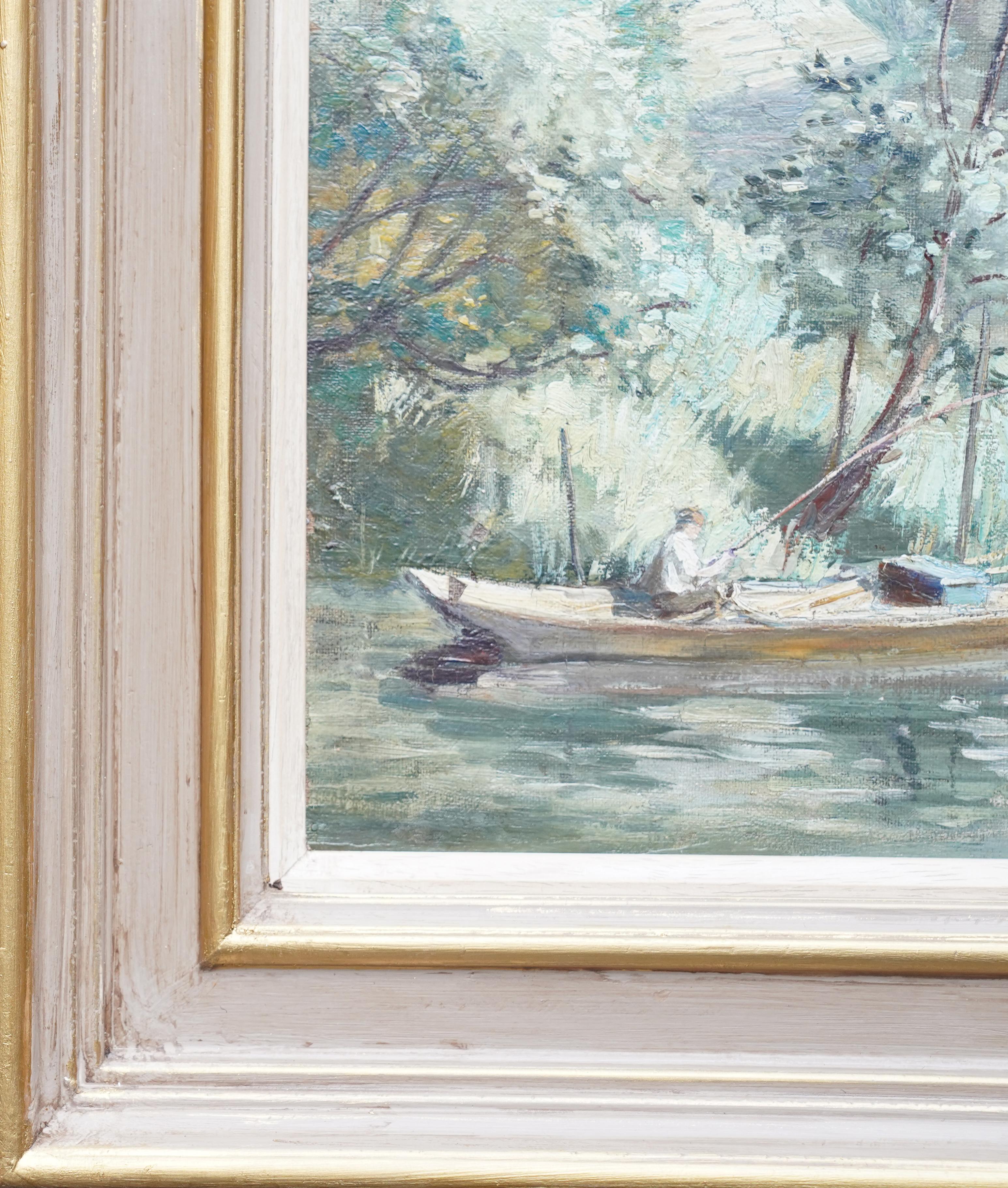 River Landscape - British 1920's art Bath landscape oil painting female artist For Sale 5