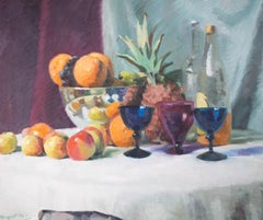 Huile de Margaret McClean du 20e siècle encadrée, nature morte de fruits