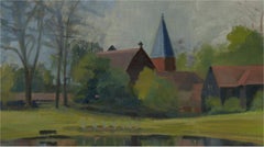 Margaret McClean - Mid 20th Century Oil, Church Beside a Lake