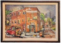 Water Street Market, Chicago Street Scene, Vintage 1960s, Chicago Modern Art