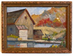 A Pair of Modern Impressionist Landscape Oil Paintings Framed Female artist NY